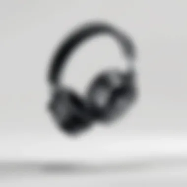 Sleek Design of the Wireless Headset Close-up view of the Microsoft Store Wireless Headset showcasing its sleek design.