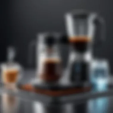 Brewing Process of the Ninja Coffee Maker Thermal Close-up of the brewing process showcasing coffee grounds and water