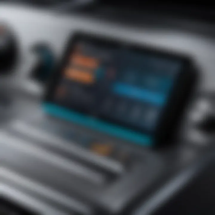 Close-up of the control panel highlighting innovative features