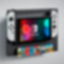 A sleek and modern Nintendo Switch game rack showcasing various game titles.
