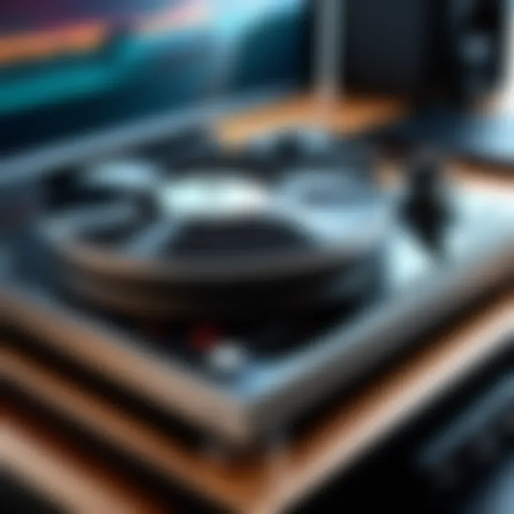 An audiophile enjoying music on an Onkyo turntable setup