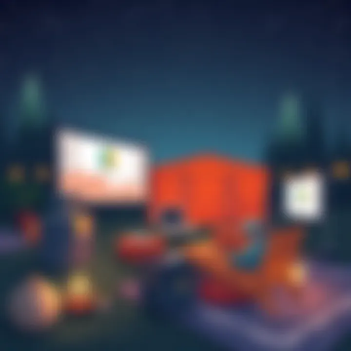 Creating an Outdoor Movie Experience A cozy outdoor cinema setup under the stars