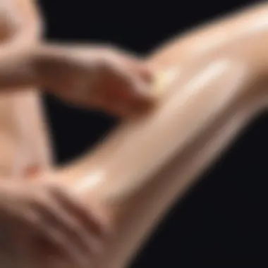 Application Technique of Palmer's Tightening Body Lotion User applying Palmer's Tightening Body Lotion on skin