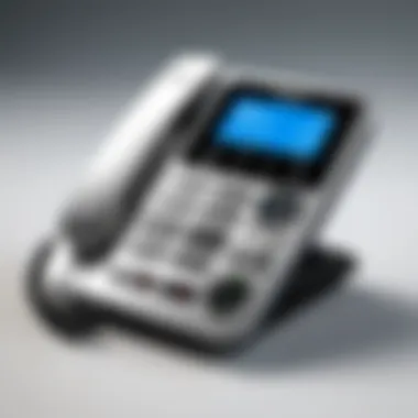 Modern Panasonic Landline Phone Design Panasonic landline phone with sleek design and digital display