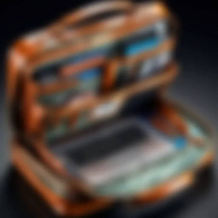 Interior view of Patricia Nash computer bag highlighting organizational features