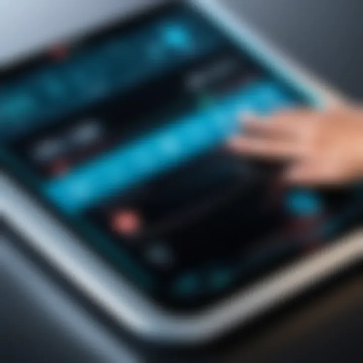 User interface of ProForm scale highlighting digital functionalities