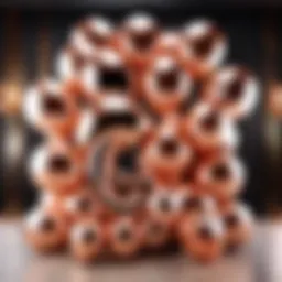 Elegant rose gold balloon arrangement for a birthday celebration