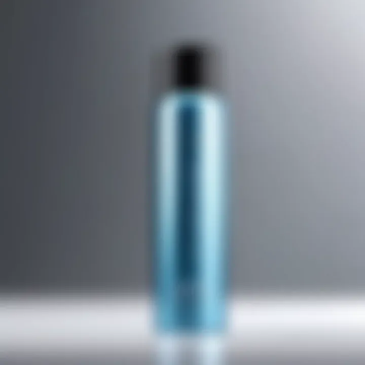 Close-up of Salon Grafix Extra Super Hold Hairspray bottle with elegant background