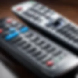 Close-up of Samsung TV Remote showcasing buttons