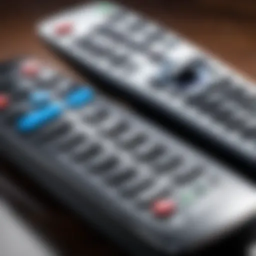 Close-up of Samsung TV Remote showcasing buttons