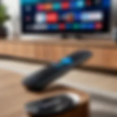 Samsung TV Remote beside a Samsung TV