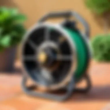 Maintenance Tips for the Sidewinder Garden Hose Reel Maintenance tips for the Sidewinder garden hose reel illustrated with tools and care products.