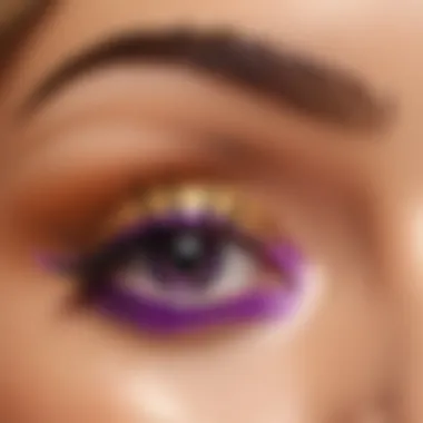 Before and after comparison demonstrating the impact of Tarte Maneater Mascara in purple