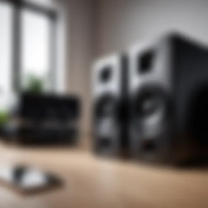 User enjoying an immersive audio experience with speakers