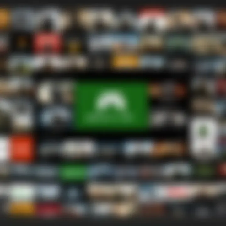 Visual representation of the Xbox One digital interface and game library.