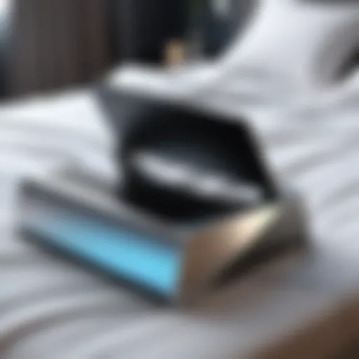 A stylish reading wedge designed for bed rest, showcasing ergonomic support.