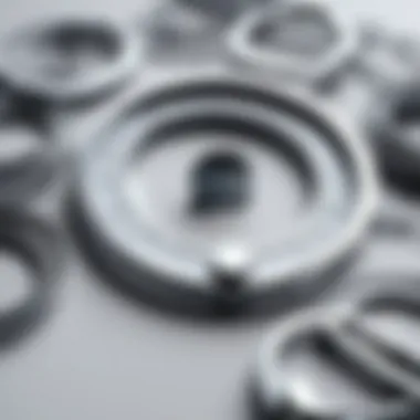 Detailed View of Circular Paper Clip Designs A close-up view of various sizes of circular paper clips highlighting their design.