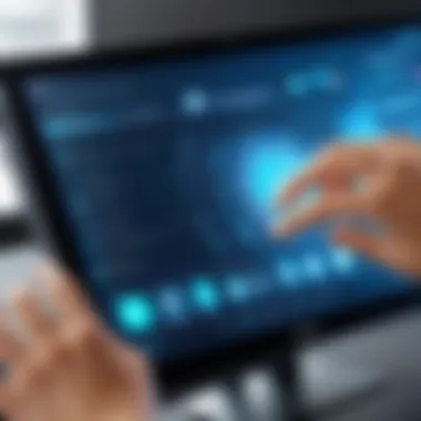 Innovative Touch Technology Features Close-up view of touch technology in action on a monitor
