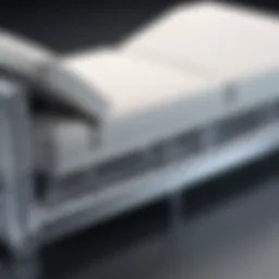 Detailed view of the sleeper sofa frame showcasing its structural integrity