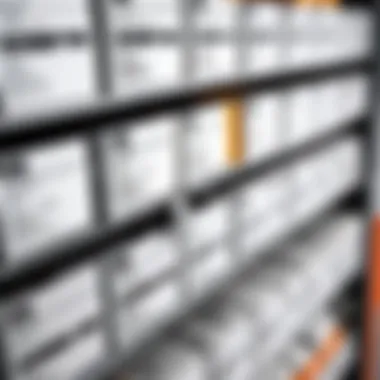 An array of Datamax thermal labels on a warehouse shelf, emphasizing their practical applications.