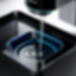 Close-up view of a Samsung water dispenser drip tray showcasing its design