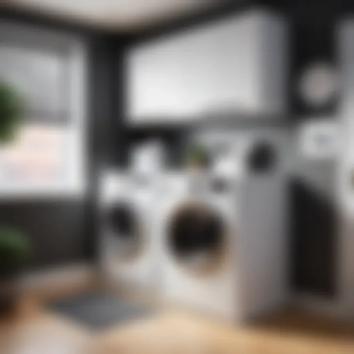 Space-Saving Laundry Solutions A compact dual purpose washer dryer unit tucked away in a small apartment space.