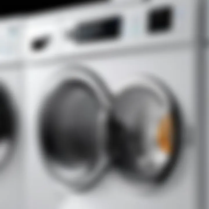 User-Friendly Control Panel A close-up view of the control panel on a dual purpose washer dryer, highlighting user-friendly features.