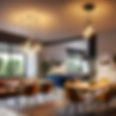 LED Edison Bulbs Enhancing Modern Living Space Application of LED Edison bulbs in a modern living space, enhancing ambiance.