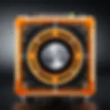 Close-up of the Orange Micro Dark Power Supply showcasing its compact design and robust features