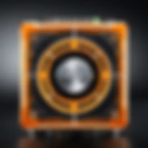 Close-up of the Orange Micro Dark Power Supply showcasing its compact design and robust features