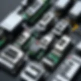 A detailed diagram showcasing various types of PLC adapters and their connections.