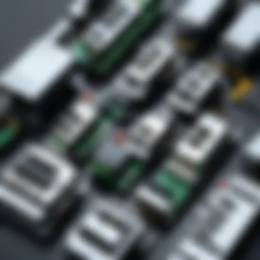 A detailed diagram showcasing various types of PLC adapters and their connections.