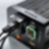 Power inverter with USB ports showcasing various connectors