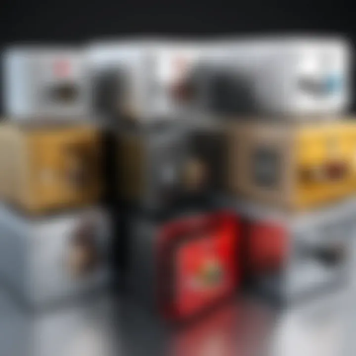 An array of different Sentry Safe firebox models displayed together
