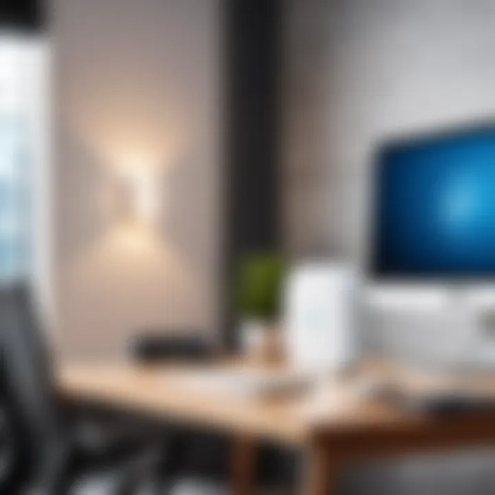 Installation setup of the Unifi Pro Access Point in a modern office environment.