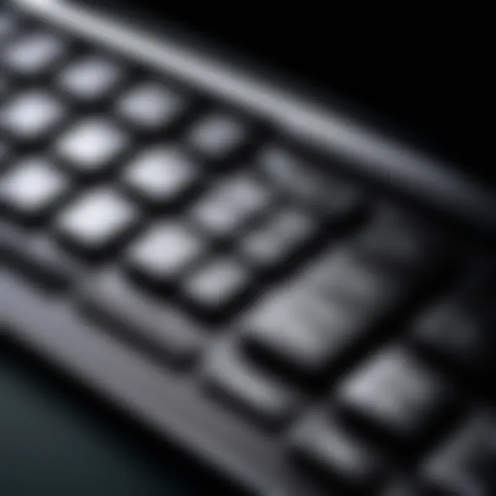 Close-up view of a Toshiba laptop keypad showcasing its design and layout.