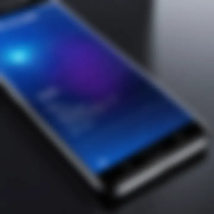 Close-up of a UV ray screen protector on a smartphone