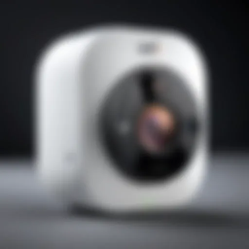 A close-up view of Unifi camera showcasing its design and build quality.