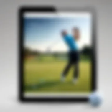 Enhanced Coaching with Technology Golf coach explaining swing mechanics using an iPad.