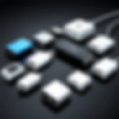 Different types of USB adapters for iPods and car stereos