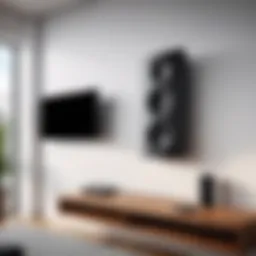 Sleek design of a wall-mounted monitor speaker in a modern interior